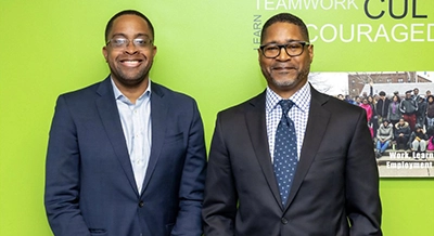 Left to right: Senator Zellnor Myrie and Mr. Doug Brooks (CCM)